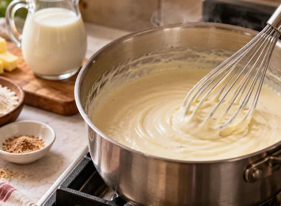 Lasagne alla bolognese: Prepara una besciamella cremosa
