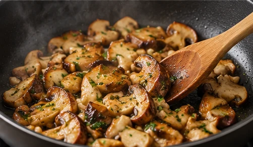 Risotto ai funghi porcini: Rosola i funghi