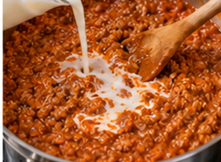 Tagliatelle al ragù alla bolognese: Aggiungi il latte e regola il sapore